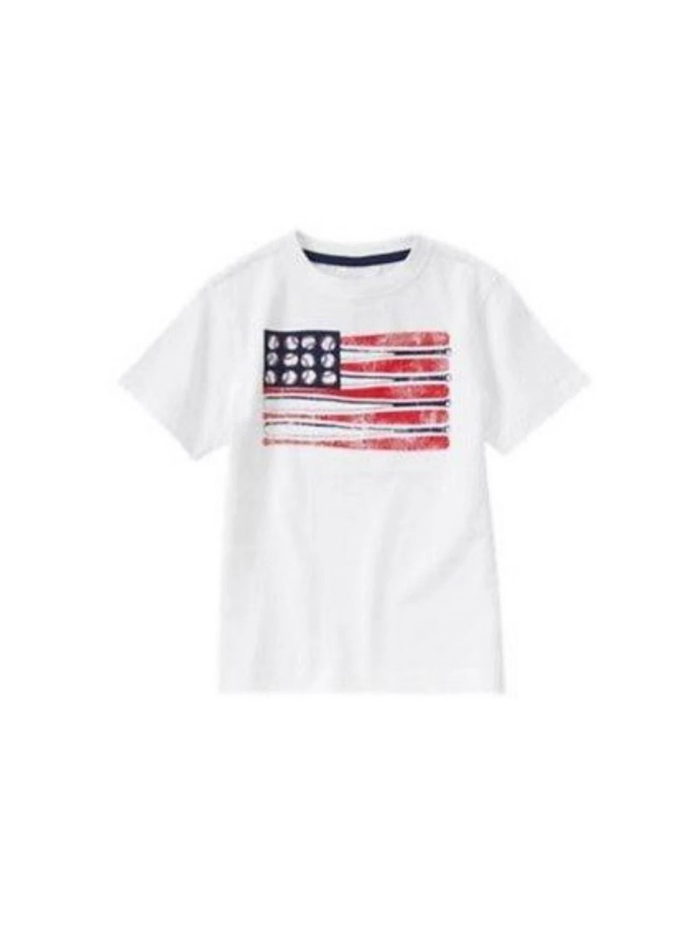 Gymboree White Tee with Distressed Red and Blue Flag